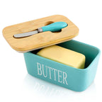 Ceramic Butter Dish Wooden Lid
