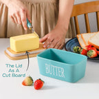 Ceramic Butter Dish Wooden Lid
