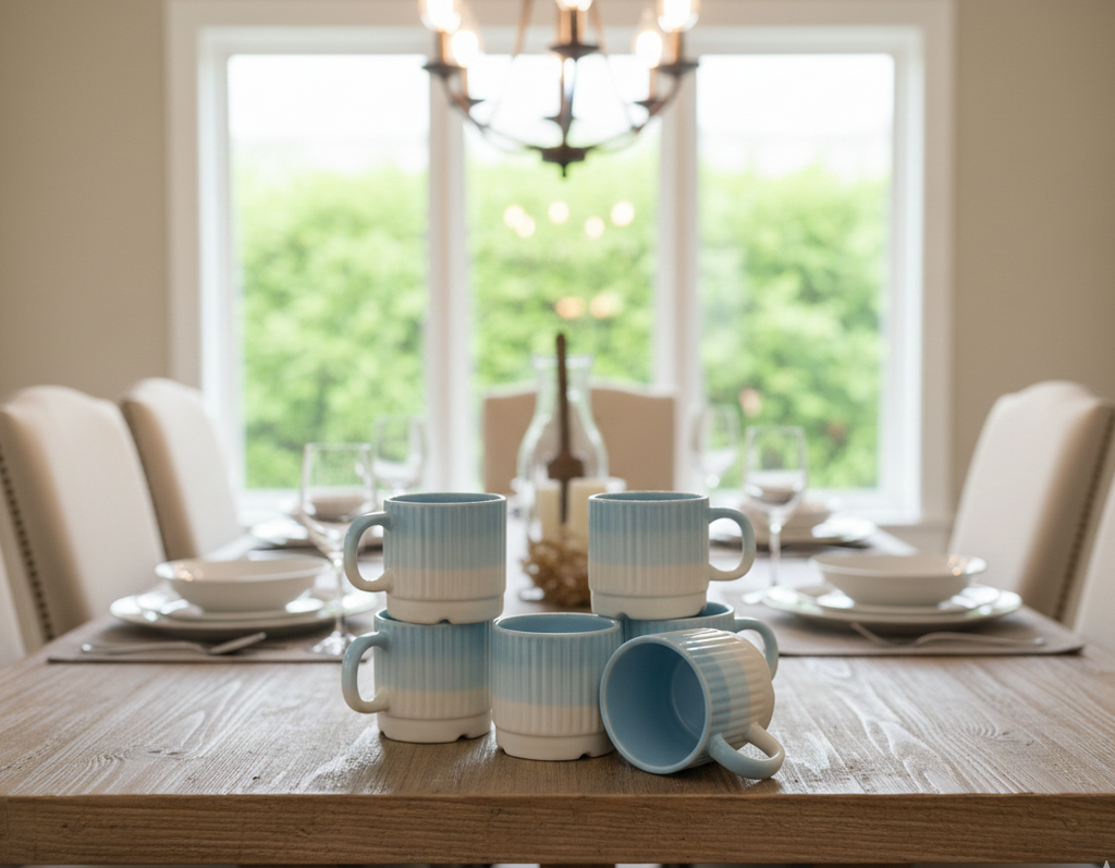 Premium Ceramic Coffee & Tea Cups Set of 6 (150ml)