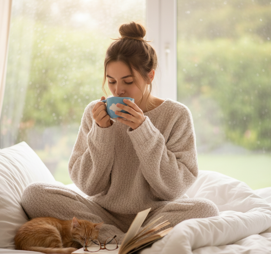 Hand painted ceramic tea cup with saucer blue design