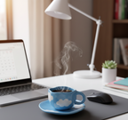 Artisan ceramic cup and saucer for tea and coffee