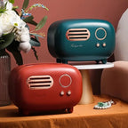 Decorative vintage radio tissue holder for tabletop use
