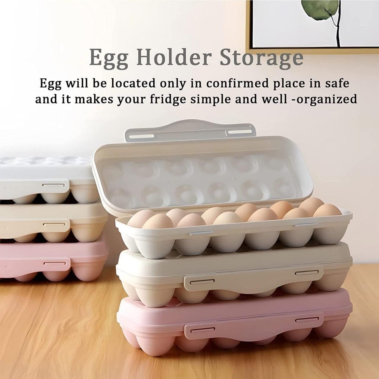 Stackable egg organizer tray made from BPA-free plastic