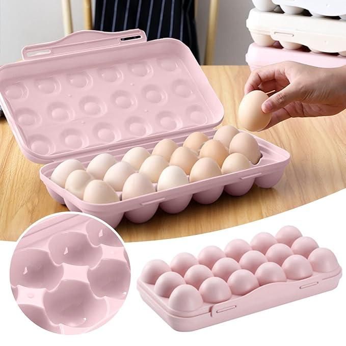 BPA-free plastic egg holder tray for fridge organization