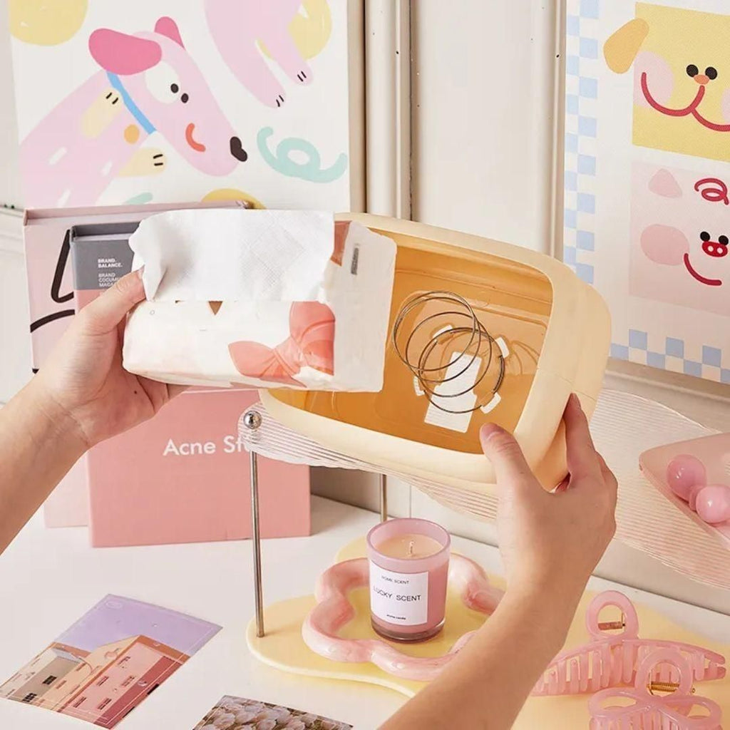 Stylish tabletop tissue box napkin holder for bathroom and living room